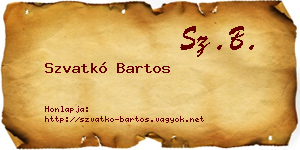 Szvatkó Bartos névjegykártya